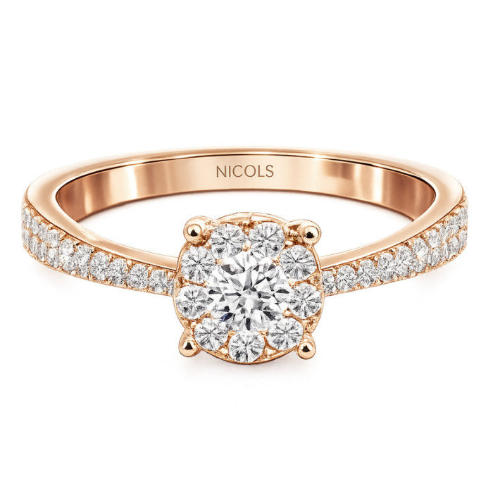 Anillo Diamantes Noa 0.48 Oro Rosa - LES ANNEAUX