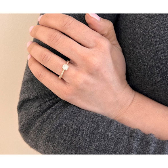 Anillo Diamantes Noa 0.48 Oro Rosa - LES ANNEAUX