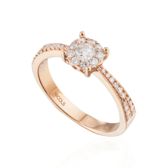 Anillo Diamantes Noa 0.48 Oro Rosa - ANILLOS