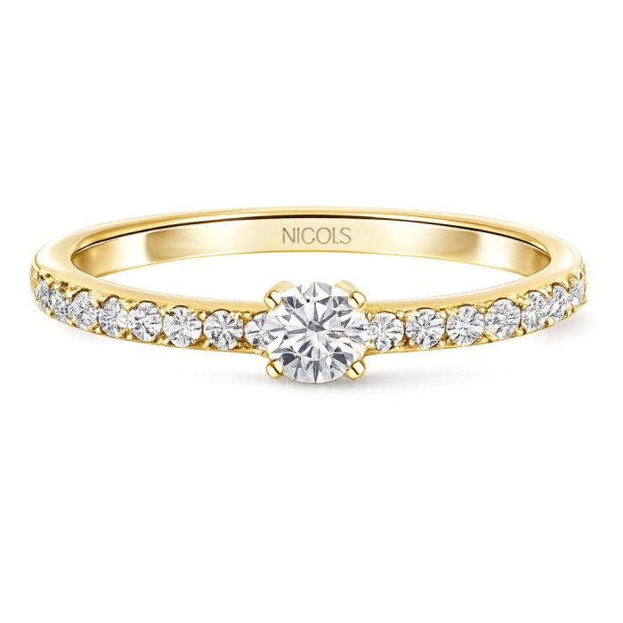 Anillo Promesa Dafne Petit 0.10 Oro Amarillo - Versprechen Ringe Diamanten