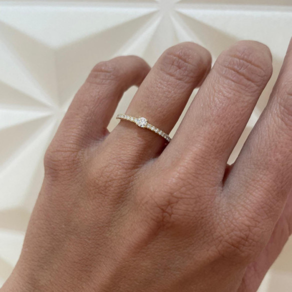 Anillo Promesa Dafne Petit 0.10 Oro Amarillo - Anillos de Promesa Diamantes
