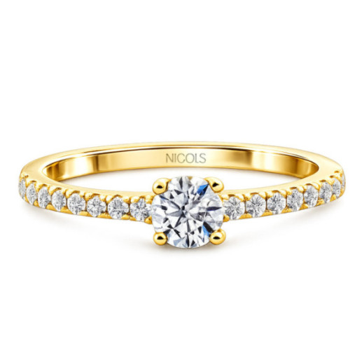 Anillo Solitario Oro Amarillo Brillante Dafne Petit 0.20 - Anelli in oro giallo