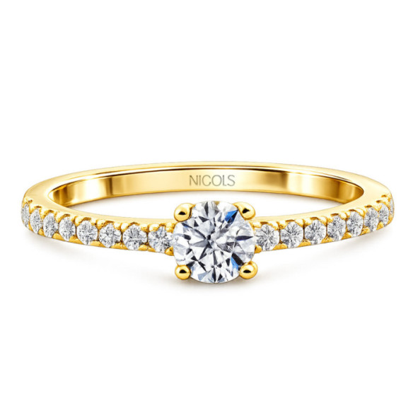 Anillo Solitario Oro Amarillo Brillante Dafne Petit 0.20 - Bagues en or jaune