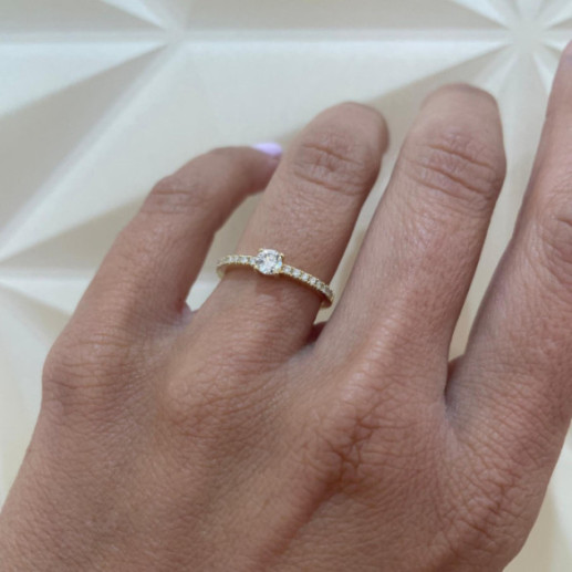 Dafne Petit 0.20 Yellow Gold Solitaire Ring - Yellow Gold Rings 2