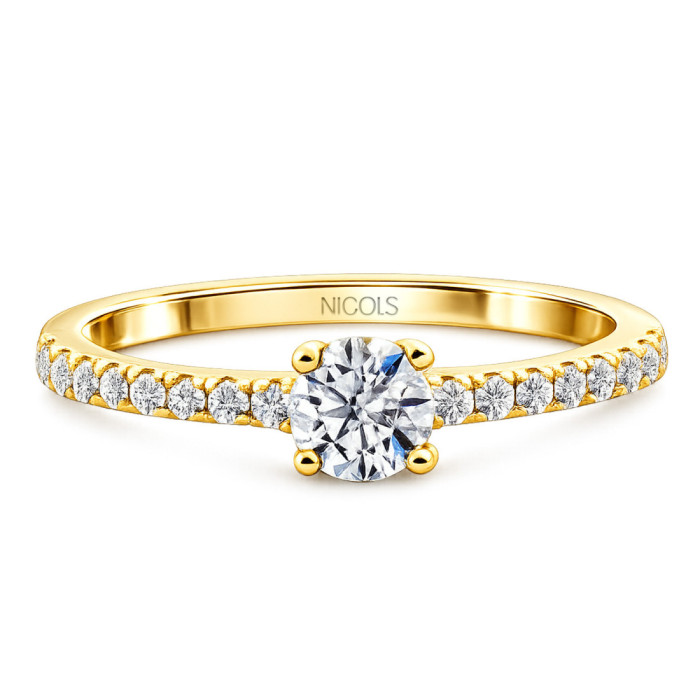 Anillo Solitario Diamante Dafne Petit 0.25 Oro Amarillo - Solitarios de Oro Amarillo