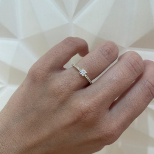 Anillo Solitario Diamante Dafne Petit 0.25 Oro Amarillo - Solitarios de Oro Amarillo 2