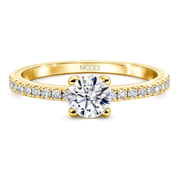 Anillo Solitario Diamante Dafne Petit 0.40 Oro Amarillo - Anelli in oro giallo