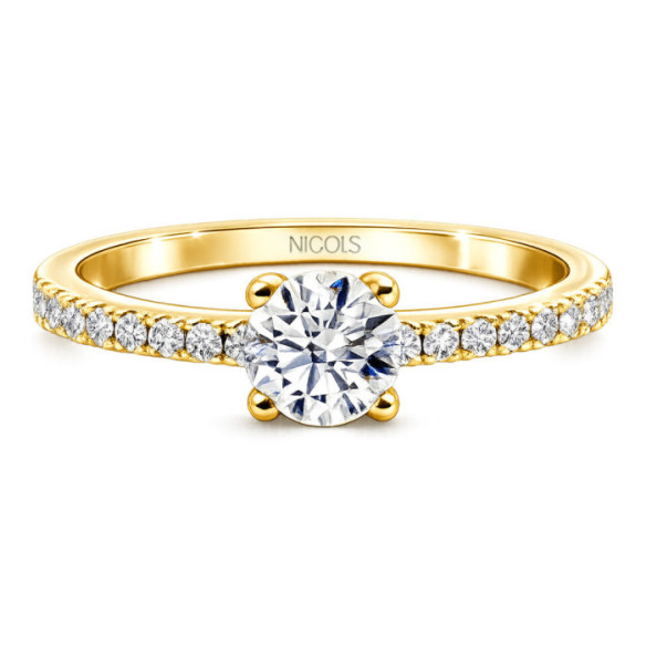 Anillo Solitario Diamante Dafne Petit 0.40 Oro Amarillo - Anelli in oro giallo