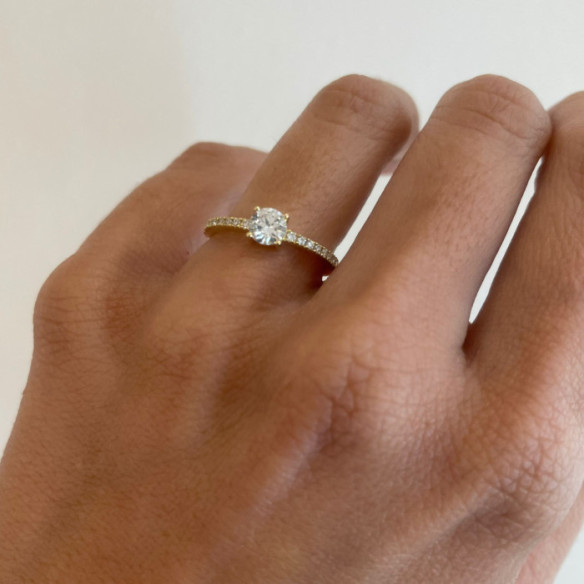 Anillo Solitario Diamante Dafne Petit 0.40 Oro Amarillo - Anillos Oro Amarillo