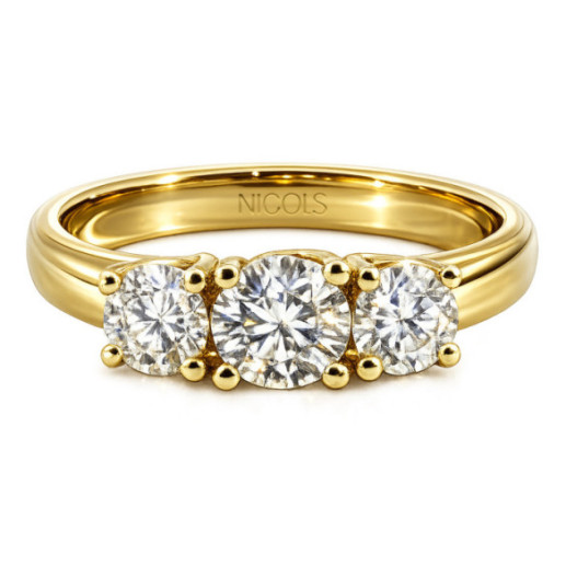 Anillo Megan Trilogy 0.80 Oro Amarillo - Talla Brillante