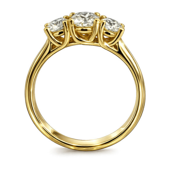 Anillo Megan Trilogy 0.80 Oro Amarillo - Talla Brillante
