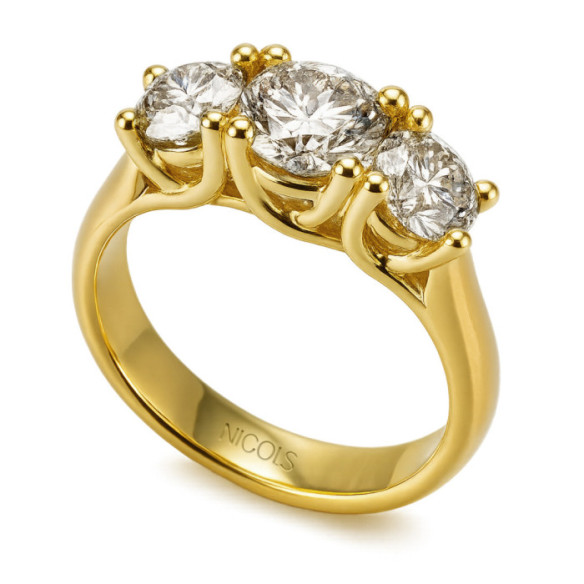 Anillo Megan Trilogy 2.40 Oro Amarillo - Talla Brillante