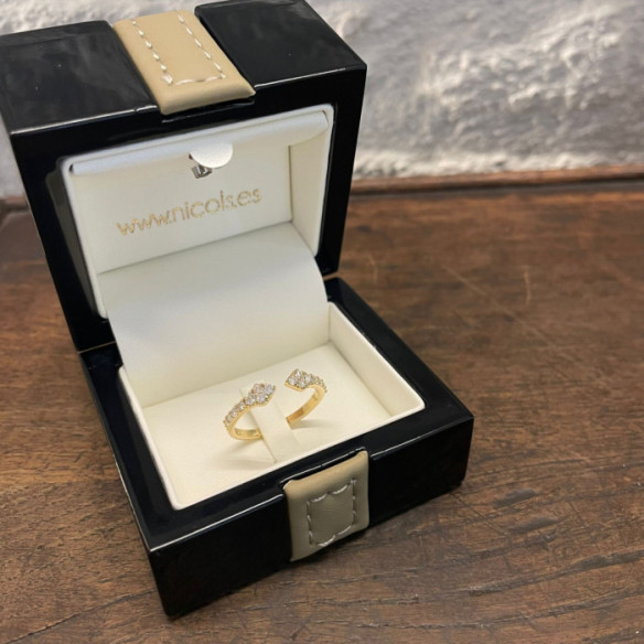 Anillo  Oro Amarillo con Diamantes Aura - Talla Brillante