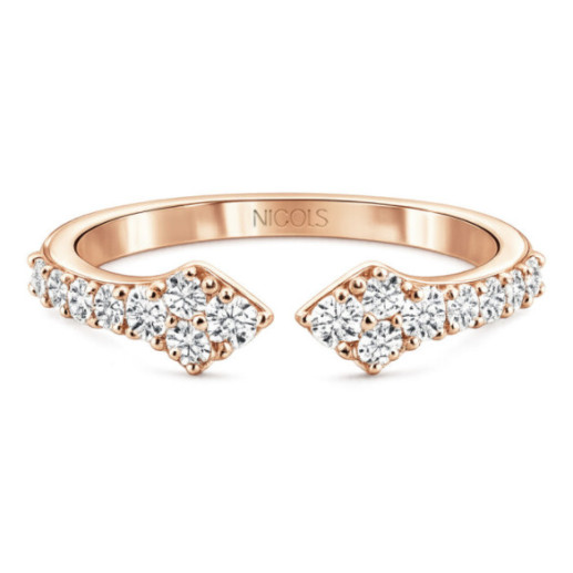 Aura Rose Gold Ring with Diamonds - Brilliant Cut
