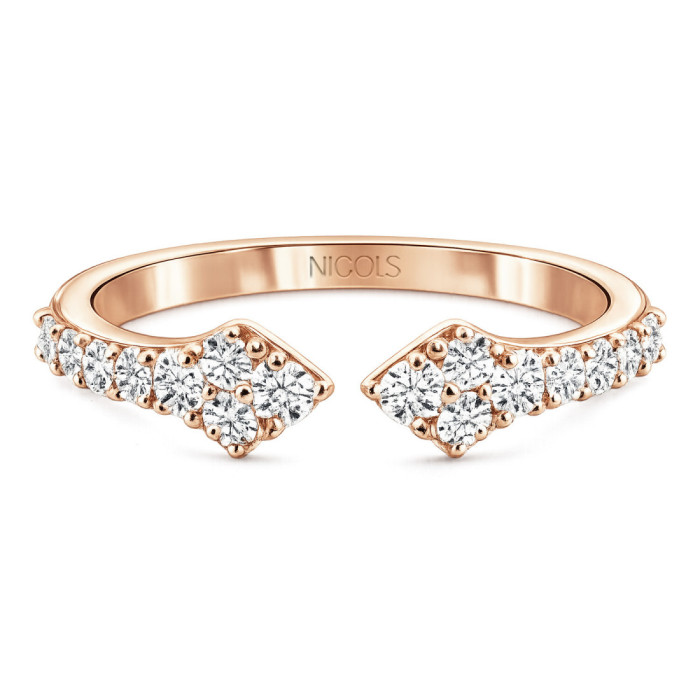 Aura Rose Gold Ring with Diamonds - Brilliant Cut