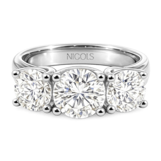 Megan Trilogy Diamond Ring in White Gold - Diamond Tresks