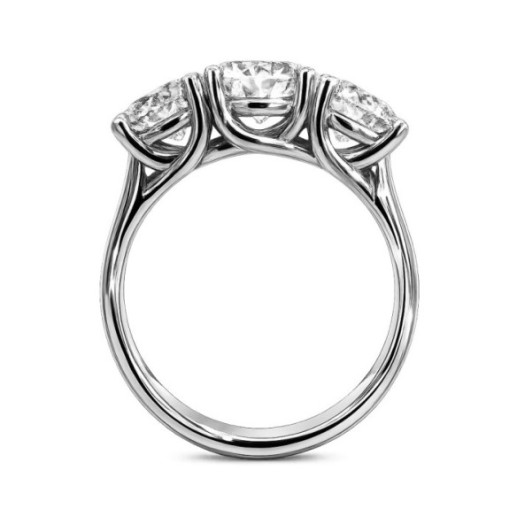 Anillo Diamantes Trilogy Megan Oro Blanco - Tresillos de Diamantes 2