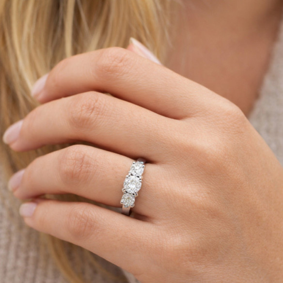 Anillo Diamantes Trilogy Megan Oro Blanco - Diamond Tresks