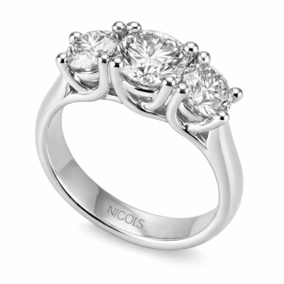 Anillo Diamantes Trilogy Megan Oro Blanco - Diamond Tresks