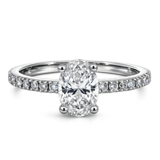 Anillo Compromiso Diamante Oval 0.70 Oro Blanco Dafne Petit - Blanc or blanc solitaire