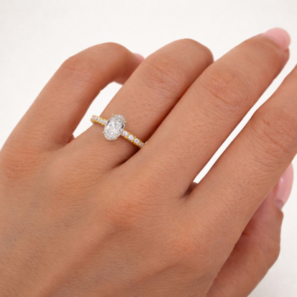 Anillo Compromiso Diamante Oval 0.70 Oro Amarillo Dafne Petit - Ouro amarelo solitário