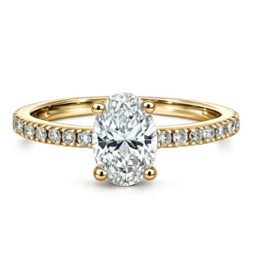 Dafne Petit Oval Diamond Engagement Ring 0.75 Yellow Gold - Lonely yellow gold