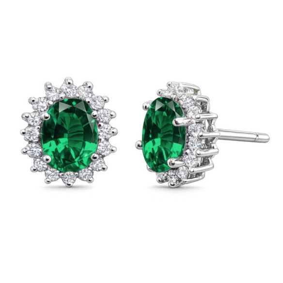 Pendientes Esmeralda Orla Dalia 1.90 - Smaragd-Ohrringe