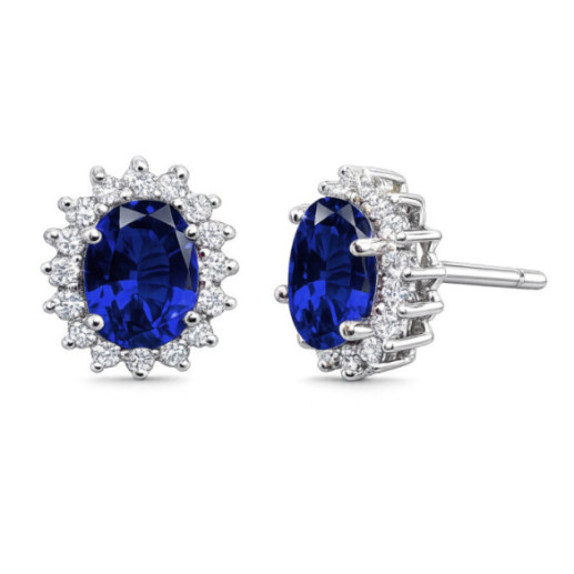 Pendientes Zafiro Orla Dalia 1.90 - Pendientes de Zafiro