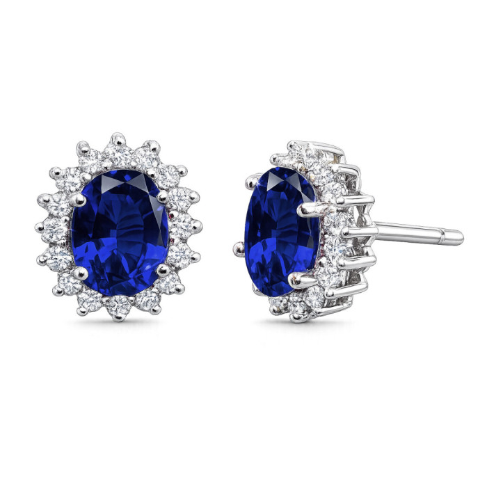 Sapphire Orla Dalia Earrings 1.90 - Sapphire earrings