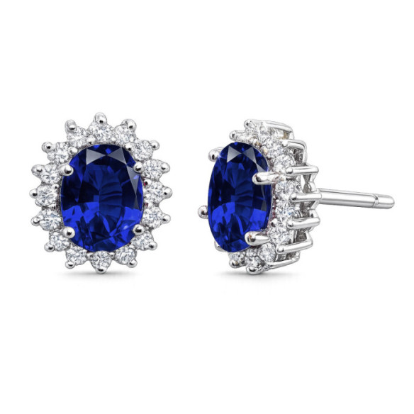 Sapphire Orla Dalia Earrings 1.90 - Sapphire earrings