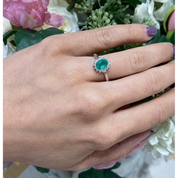 Emerald Engagement Ring 0.95 DALIA - Emerald rings
