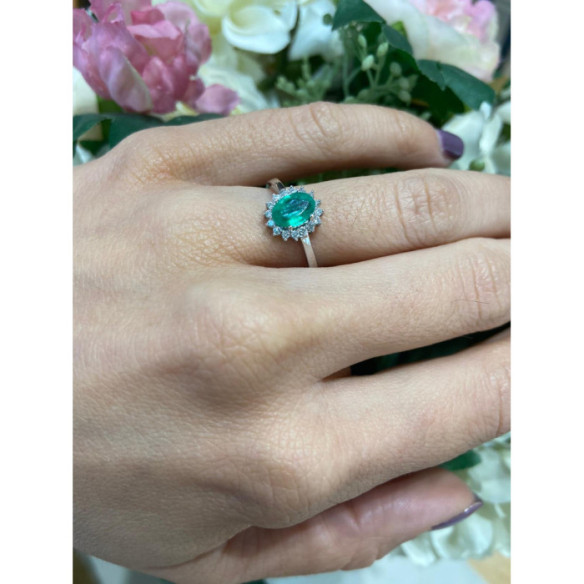 Emerald Engagement Ring 0.95 DALIA - Emerald rings