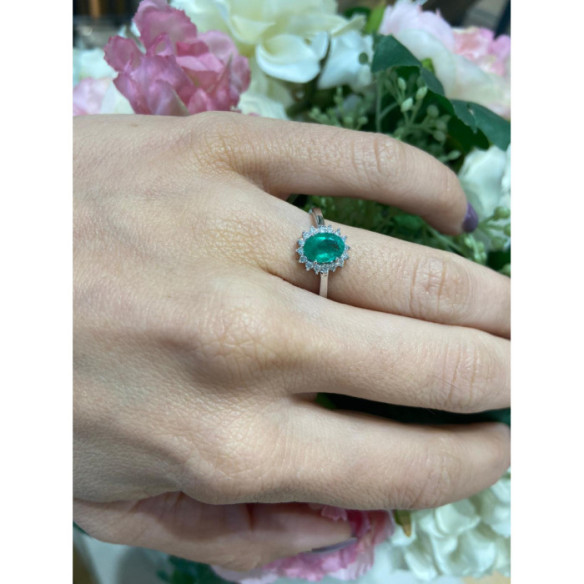 Anel Emerald Commitment Dalia 0.95 - Anéis esmeralda