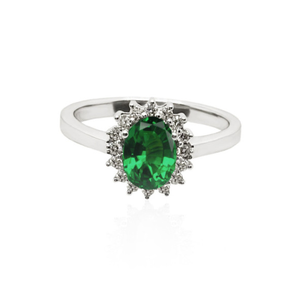 Emerald Engagement Ring 0.95 DALIA - Emerald rings