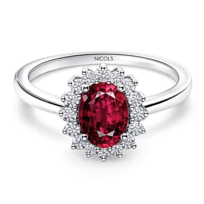 Anillo Compromiso Rubi Dalia 0.95 - Anillos de Rubí