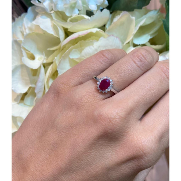Anillo Compromiso Rubi Dalia 0.95 - Anillos de Rubí