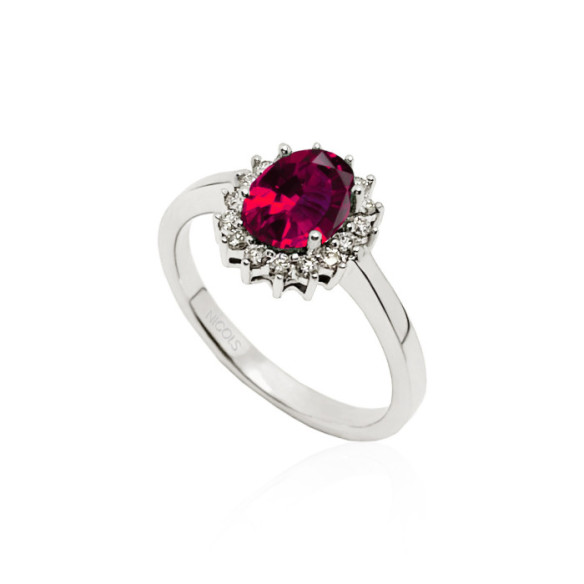Ruby Engagement Ring 0.95 DALIA - Ruby Rings