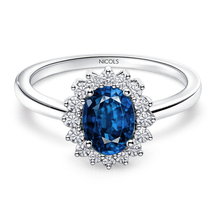 Anillo Compromiso Zafiro Dalia 0.95 - ANILLOS