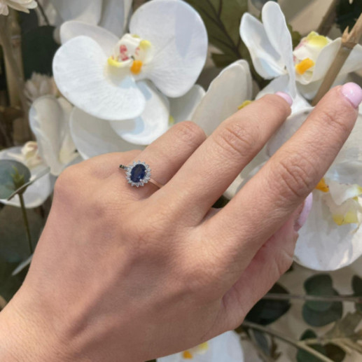 Anillo Compromiso Zafiro Dalia 0.95 - LES ANNEAUX 2