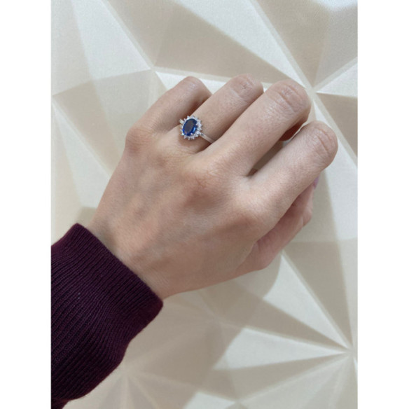 Anillo Compromiso Zafiro Dalia 0.95 - LES ANNEAUX