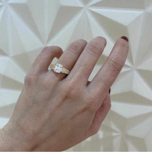 Anillo Diamantes 0.90 Minerva Oro Amarillo - Talla Baguette 2