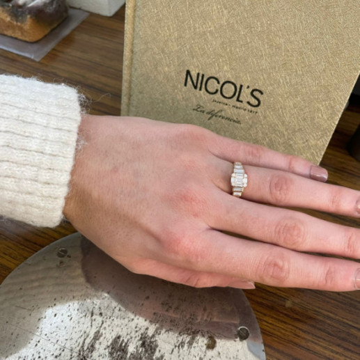Anillo Diamantes 0.90 Minerva Oro Rosa - Talla Baguette 2