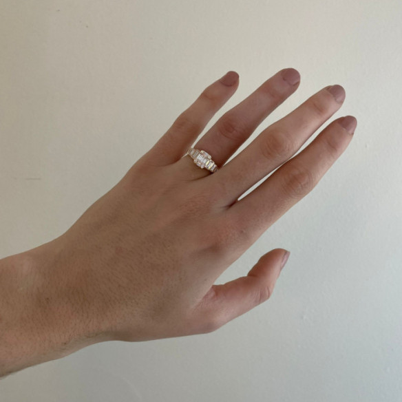 Diamantring 0.90 Minerva Pink Gold - Schnitzen von Baguette