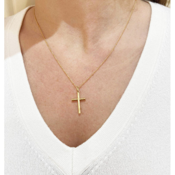 Cruz Oro Lisa Maciza Tubo L - Cruces