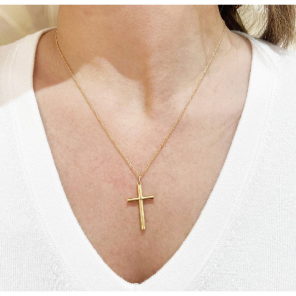 Cruz Oro Lisa Maciza Tubo Xl - Cruces