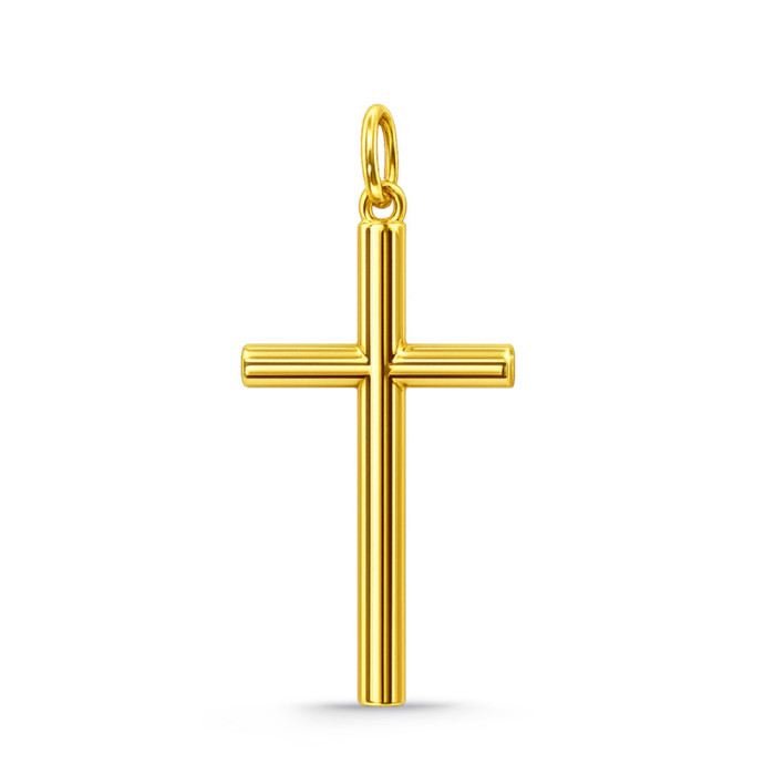 Cruz Oro Lisa Maciza Tubo XXL Oro 18K - Attraversa