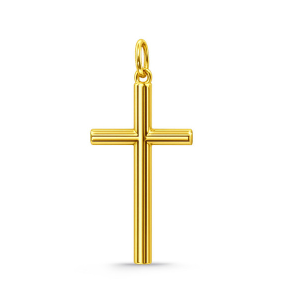 Cruz Oro Lisa Maciza Tubo XXL Oro 18K - Attraversa