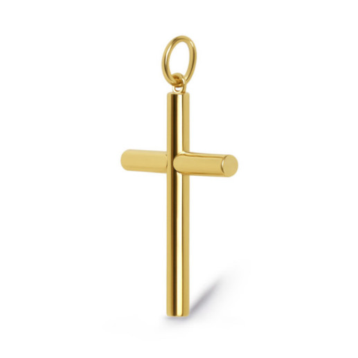 Solid Smooth Gold Cross XXL 18K Gold Tube - Crosses 2