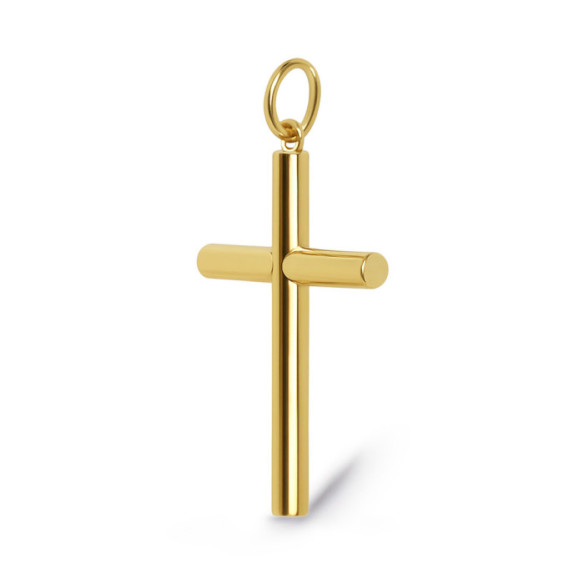 Cruz Oro Lisa Maciza Tubo XXL Oro 18K - Attraversa