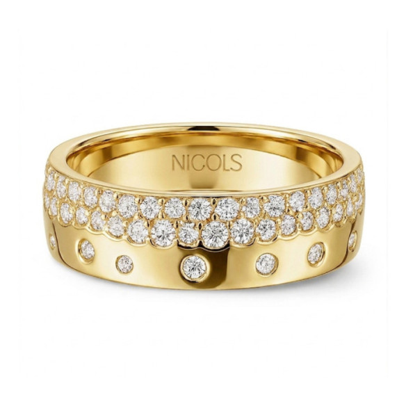Firmamento Pastilla Square Diamond Ring in Yellow Gold - Yellow Gold Modern Rings